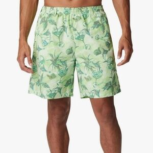 Columbia PFG Lime Glow Martini Marlin Shorts Tropical Print
